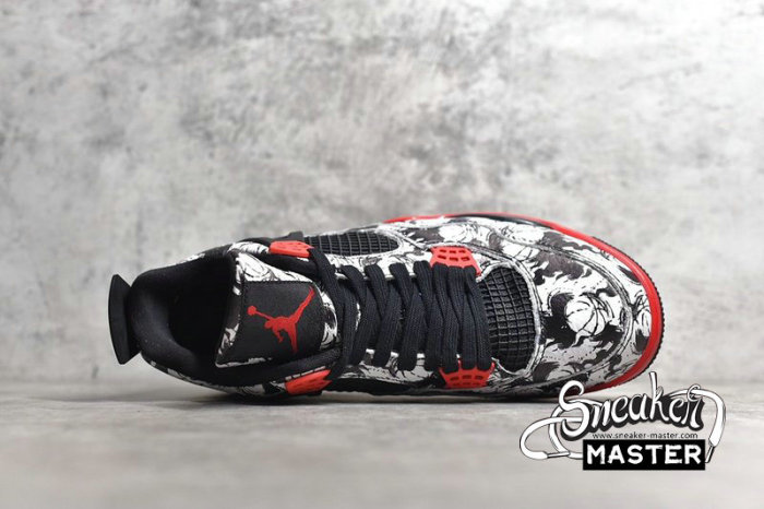 NIKE AIR JORDAN 4 TATTOO BLACK/FIRE RED/BLACK/WHITE BQ0897-006