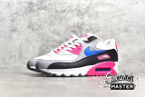 NIKE AIR MAX 90 LEATHER GS WHITE/PINK/BLUE-BLACK 833376-107