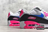 NIKE AIR MAX 90 LEATHER GS WHITE/PINK/BLUE-BLACK 833376-107