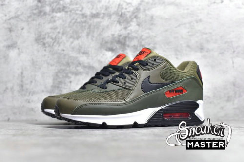 NIKE AIR MAX 90 MEDIUM OLIVE/BLACK-TEAM ORANGE-CARGO KHAKI-BLACK-SAIL AJ1285-205