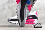 NIKE AIR MAX 90 LEATHER GS WHITE/PINK/BLUE-BLACK 833376-107