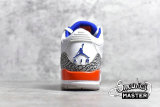 NIKE AIR JORDAN 3 RETRO KNICKS WHITE/OLD ROYAL-UNIVERSITY ORANGE-TECH GREY 136064-148