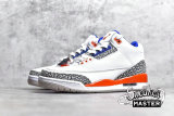 NIKE AIR JORDAN 3 RETRO KNICKS WHITE/OLD ROYAL-UNIVERSITY ORANGE-TECH GREY 136064-148