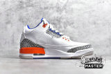 NIKE AIR JORDAN 3 RETRO KNICKS WHITE/OLD ROYAL-UNIVERSITY ORANGE-TECH GREY 136064-148
