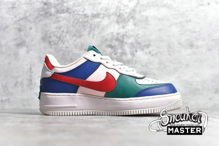 NIKE AIR FORCE 1 SHADOW MYSTIC NAVY/WHITE-ECHO PINK-GYM RED CI0919-400