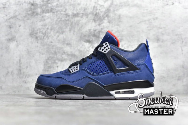 NIKE AIR JORDAN 4 WINTER LOYAL BLUE/WHITE/HABANERO RED/BLACK CQ9597-401