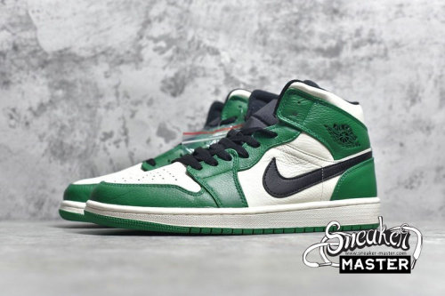 NIKE AIR JORDAN 1 MID PINE GREEN PINE GREEN/SAIL-BLACK 852542-301