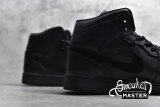 NIKE AIR JORDAN 1 MID BLACK/BLACK/BLACK 554724-090