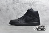 NIKE AIR JORDAN 1 MID BLACK/BLACK/BLACK 554724-090