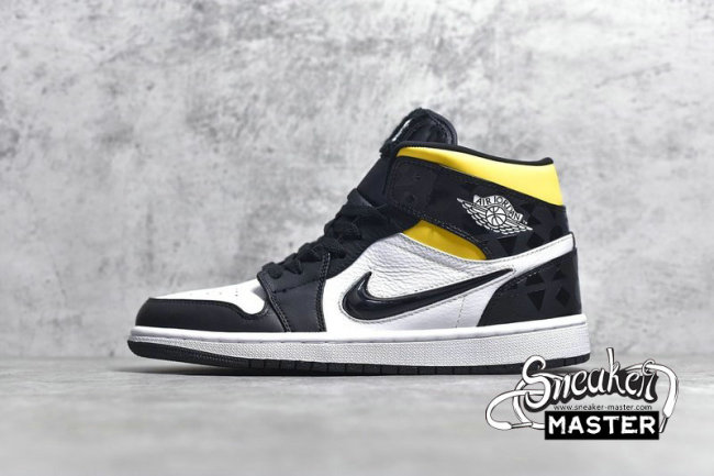 NIKE AIR JORDAN 1 MID QUAI 54 BLACK/WHITE/RED-YELLOW CJ9219-001
