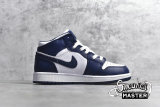 NIKE AIR JORDAN 1 MID OBSIDIAN WHITE/OBSIDIAN-METALLIC GOLD 554724-174