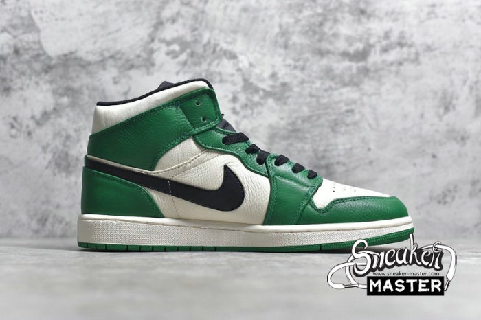 NIKE AIR JORDAN 1 MID PINE GREEN PINE GREEN/SAIL-BLACK 852542-301