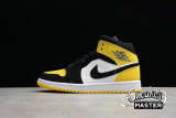 NIKE AIR JORDAN 1 MID SE YELLOW TOE BLACK/BLACK-TOUR YELLOW-WHITE 852542-071