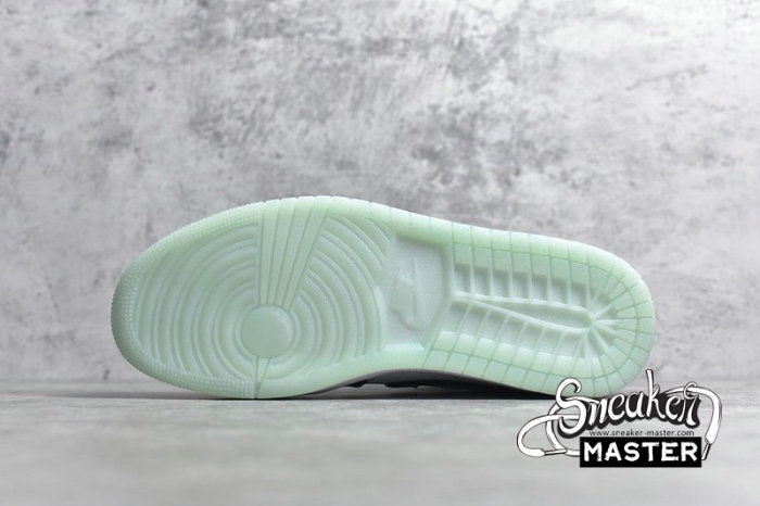 NIKE AIR JORDAN 1 MID SE GS GLOW IN THE DARK PANDA WHITE/BLACK-TEAL TINT BQ6931-103