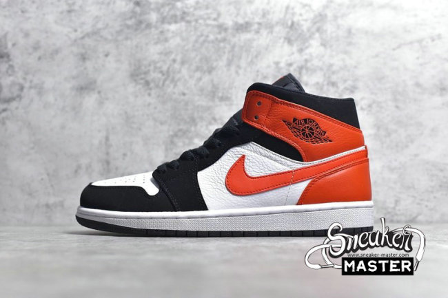 NIKE AIR JORDAN 1 MID SHATTERED BACKBOARD BLACK/STARFISH-WHITE 554724-058
