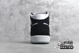 NIKE AIR JORDAN 1 MID SE GS GLOW IN THE DARK PANDA WHITE/BLACK-TEAL TINT BQ6931-103