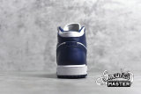 NIKE AIR JORDAN 1 MID OBSIDIAN WHITE/OBSIDIAN-METALLIC GOLD 554724-174