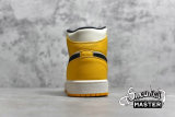NIKE AIR JORDAN 1 MID SE LAKERS UNIVERSITY GOLD/BLACK-PALE IVORY-COURT PURPLE 852542-700