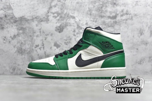 NIKE AIR JORDAN 1 MID PINE GREEN PINE GREEN/SAIL-BLACK 852542-301