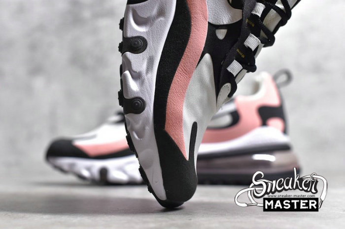 NIKE AIR MAX 270 REACT BLACK/WHITE-BLEACHED CORAL-METALLIC GOLD AT6174-005