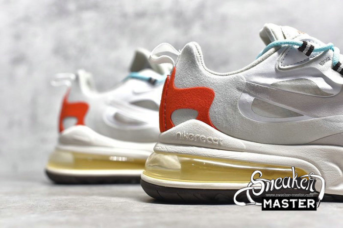 NIKE AIR MAX 270 REACT LIGHT BEIGE CHALK/SUMMIT WHITE/TEAM ORANGE AT6174-200