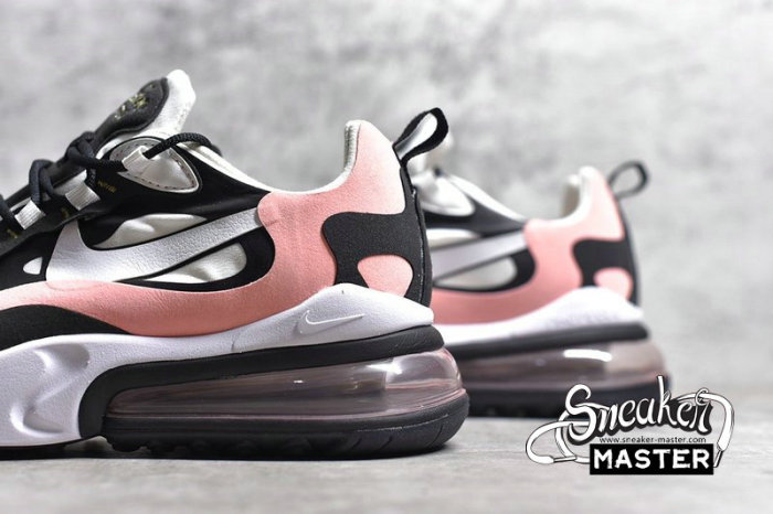 NIKE AIR MAX 270 REACT BLACK/WHITE-BLEACHED CORAL-METALLIC GOLD AT6174-005