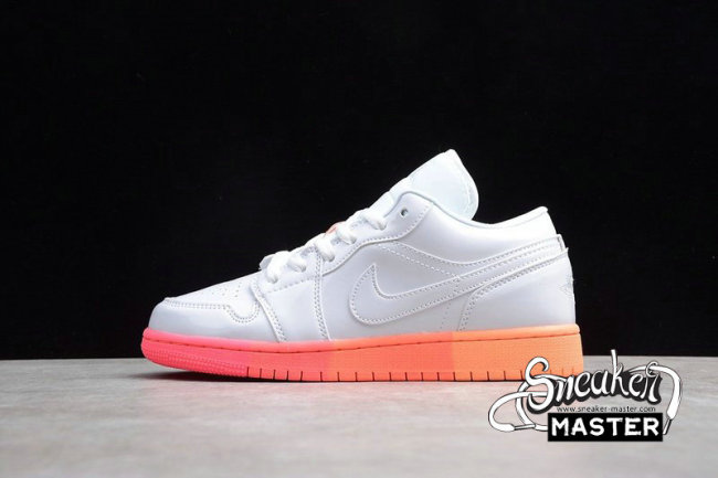 NIKE AIR JORDAN 1 LOW GS SUNSET SOLE WHITE/WHITE/LASER CRIMSON 554723-100
