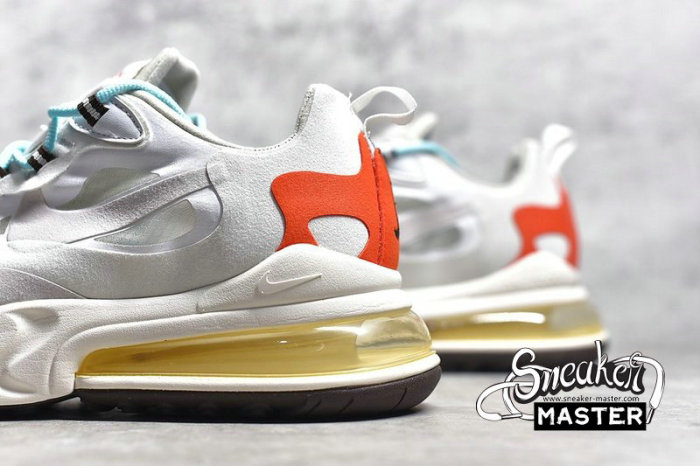 NIKE AIR MAX 270 REACT LIGHT BEIGE CHALK/SUMMIT WHITE/TEAM ORANGE AT6174-200