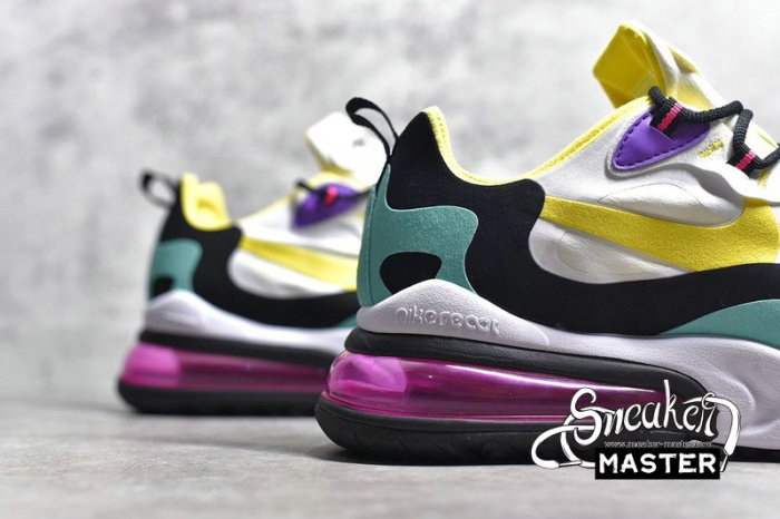 NIKE AIR MAX 270 REACT BAUHAUS WHITE/DYNAMIC YELLOW-BLACK AO4971-101