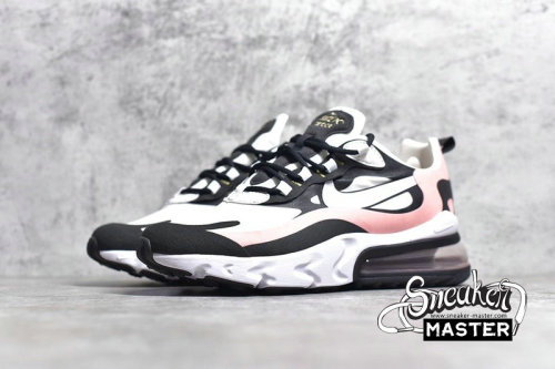 NIKE AIR MAX 270 REACT BLACK/WHITE-BLEACHED CORAL-METALLIC GOLD AT6174-005