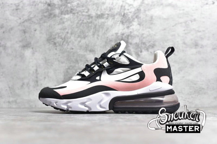 NIKE AIR MAX 270 REACT BLACK/WHITE-BLEACHED CORAL-METALLIC GOLD AT6174-005