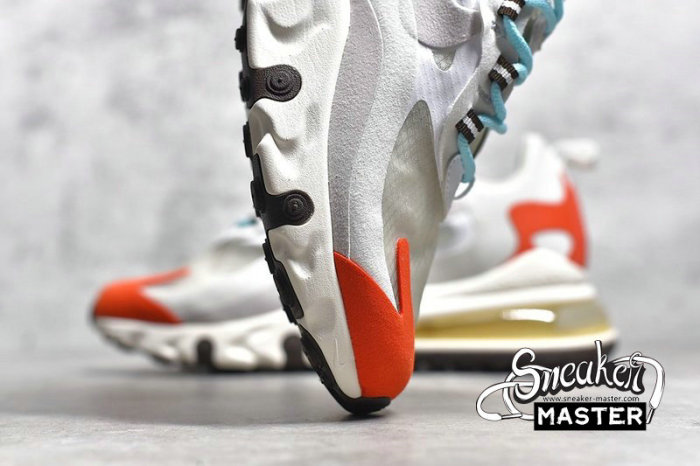 NIKE AIR MAX 270 REACT LIGHT BEIGE CHALK/SUMMIT WHITE/TEAM ORANGE AT6174-200