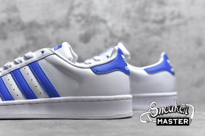 ADIDAS SUPERSTAR SHOES CLOUD WHITE/BLUE BIRD/OFF WHITE FW4406