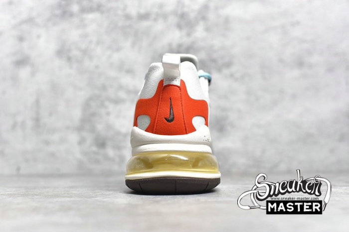 NIKE AIR MAX 270 REACT LIGHT BEIGE CHALK/SUMMIT WHITE/TEAM ORANGE AT6174-200