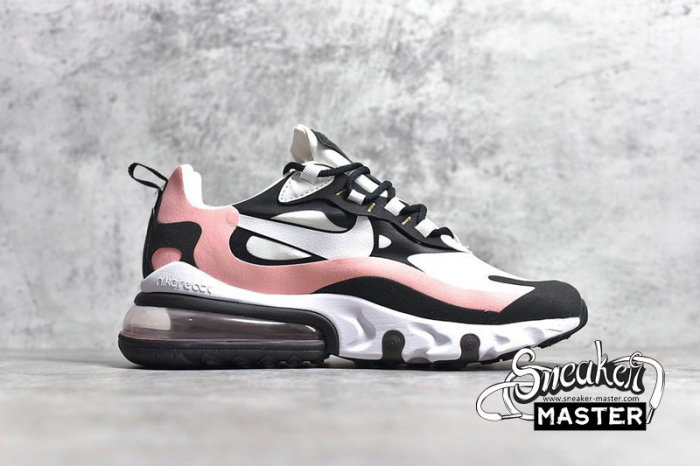 NIKE AIR MAX 270 REACT BLACK/WHITE-BLEACHED CORAL-METALLIC GOLD AT6174-005