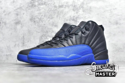 NIKE AIR JORDAN 12 RETRO BLACK/GAME ROYAL/METALLIC SILVER 130690-014