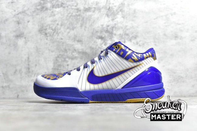 NIKE ZOOM KOBE 4 POP FINALS MVP WHITE/CONCORD-METALLIC GOLD 354187-141