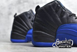 NIKE AIR JORDAN 12 RETRO BLACK/GAME ROYAL/METALLIC SILVER 130690-014