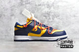 NIKE OFF-WHITE X SB DUNK LOW UNIVERSITY GOLD/MIDNIGHT NAVY/WHITE CT0856-700
