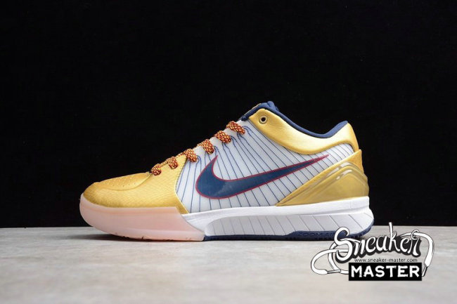 NIKE ZOOM KOBE 4 GOLD MEDAL WHITE/DARK OBSIDIAN-VARSITY RED-METALLIC GOLD 344335-141