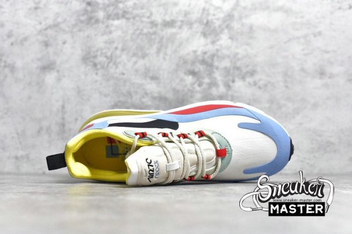NIKE AIR MAX 270 REACT BAUHAUS PHANTOM/BLACK-LIGHT BLUE-UNIVERSITY RED-MULTI COLOR AT6174-002