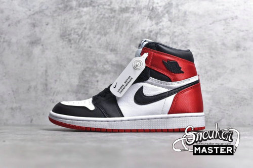 NIKE AIR JORDAN 1 HIGH OG SATIN BLACK TOE BLACK/WHITE-VARSITY RED CD0461-016