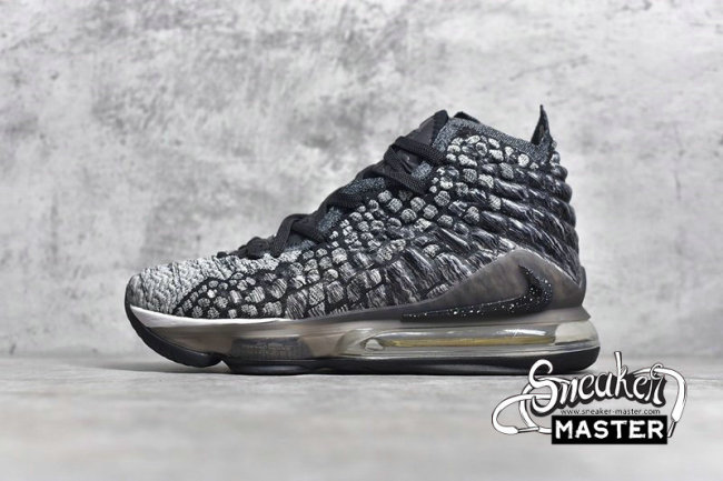 NIKE LEBRON 17 BASKETBALL SHOES BLACK/BLACK/WHITE BQ3177-002