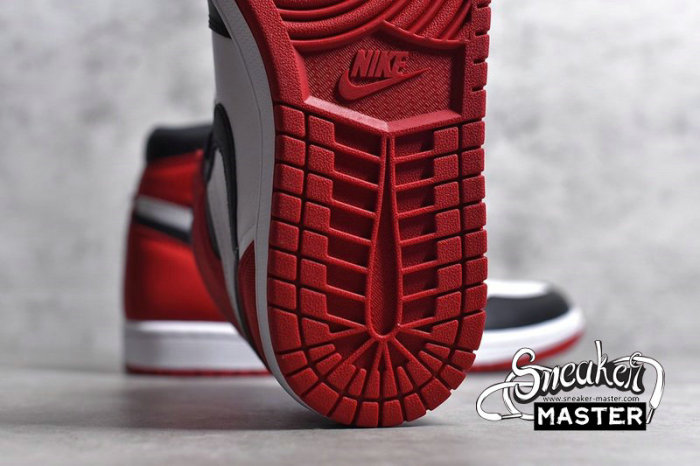 NIKE AIR JORDAN 1 HIGH OG SATIN BLACK TOE BLACK/WHITE-VARSITY RED CD0461-016