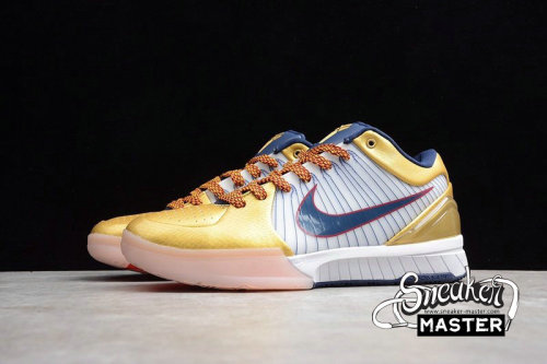 NIKE ZOOM KOBE 4 GOLD MEDAL WHITE/DARK OBSIDIAN-VARSITY RED-METALLIC GOLD 344335-141