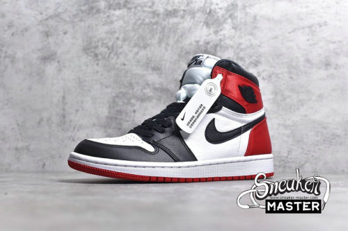 NIKE AIR JORDAN 1 HIGH OG SATIN BLACK TOE BLACK/WHITE-VARSITY RED CD0461-016