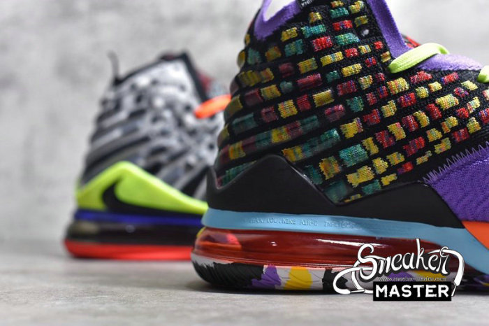 NIKE LEBRON 17 BASKETBALL SHOES BLACK/MULTI-COLOR BQ3177-900
