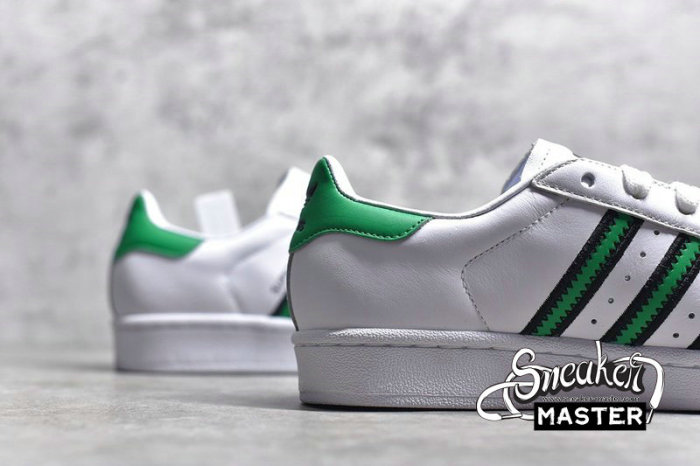 ADIDAS SUPERSTAR SHOES CLOUD WHITE/CORE BLACK/GREEN BD7434