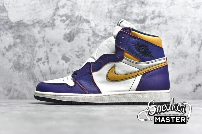 NIKE AIR JORDAN 1 RETRO HIGH OG LA TO CHICAGO COURT PURPLE/SAIL-UNIVERSITY GOLD-BLACK CD6578-507