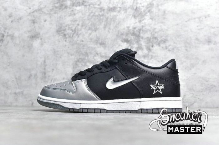 NIKE DUNK SB LOW QS X SUPREME METALLIC SILVER/METALLIC SILVER/BLACK CK3480-001